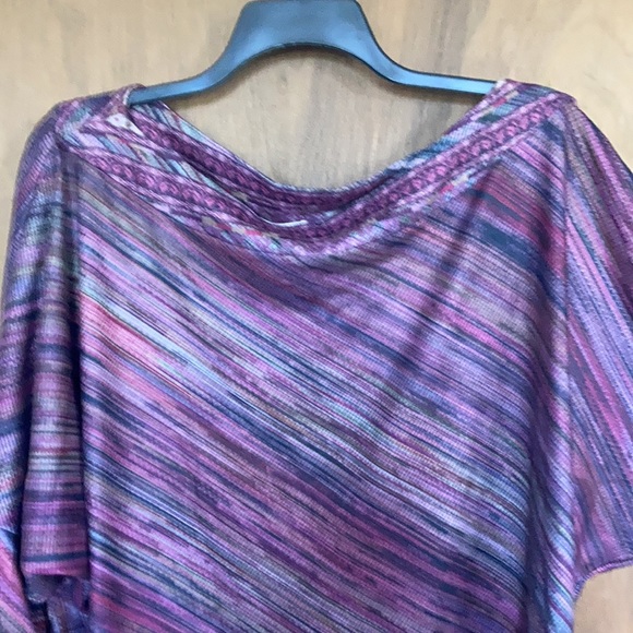 Relist3/25 NWT One World soft boho print detail tie detail top 3X - Picture 5 of 17